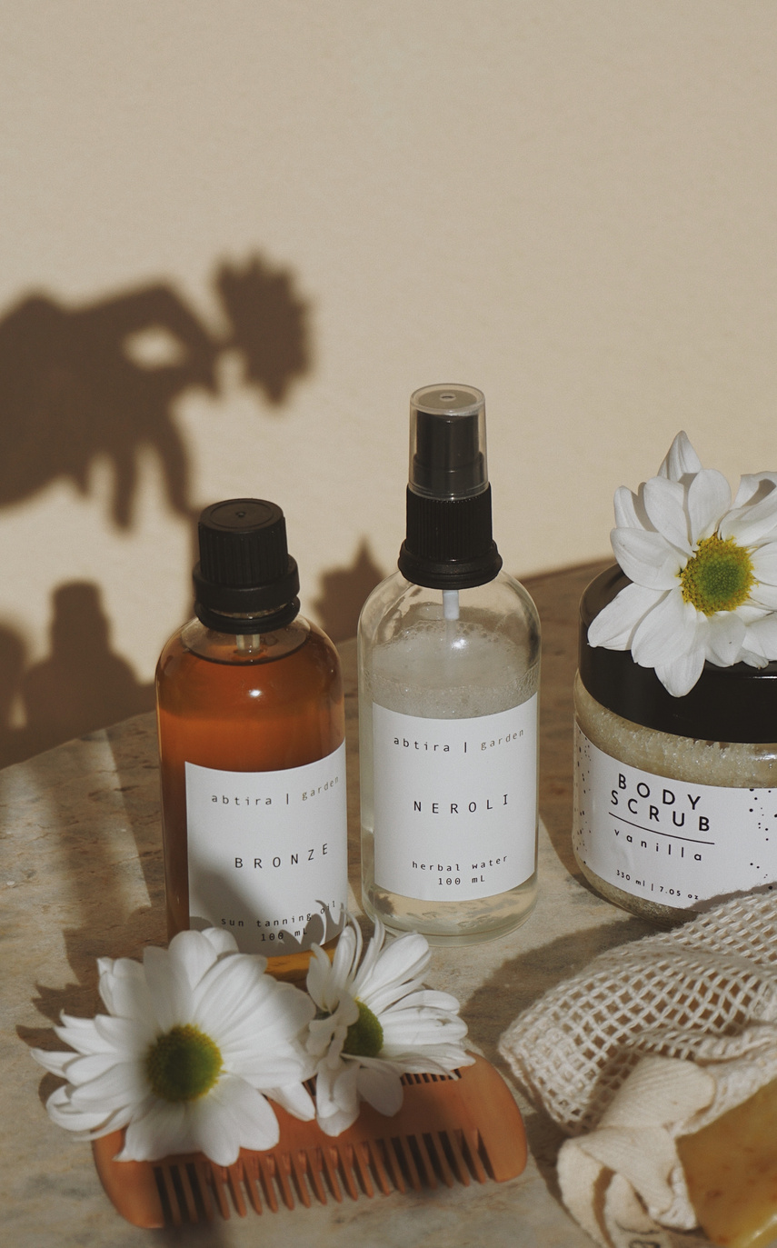 Daisies Near Body Care Products