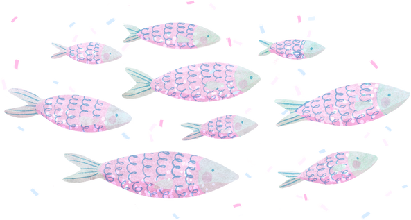 Watercolor School of Fish