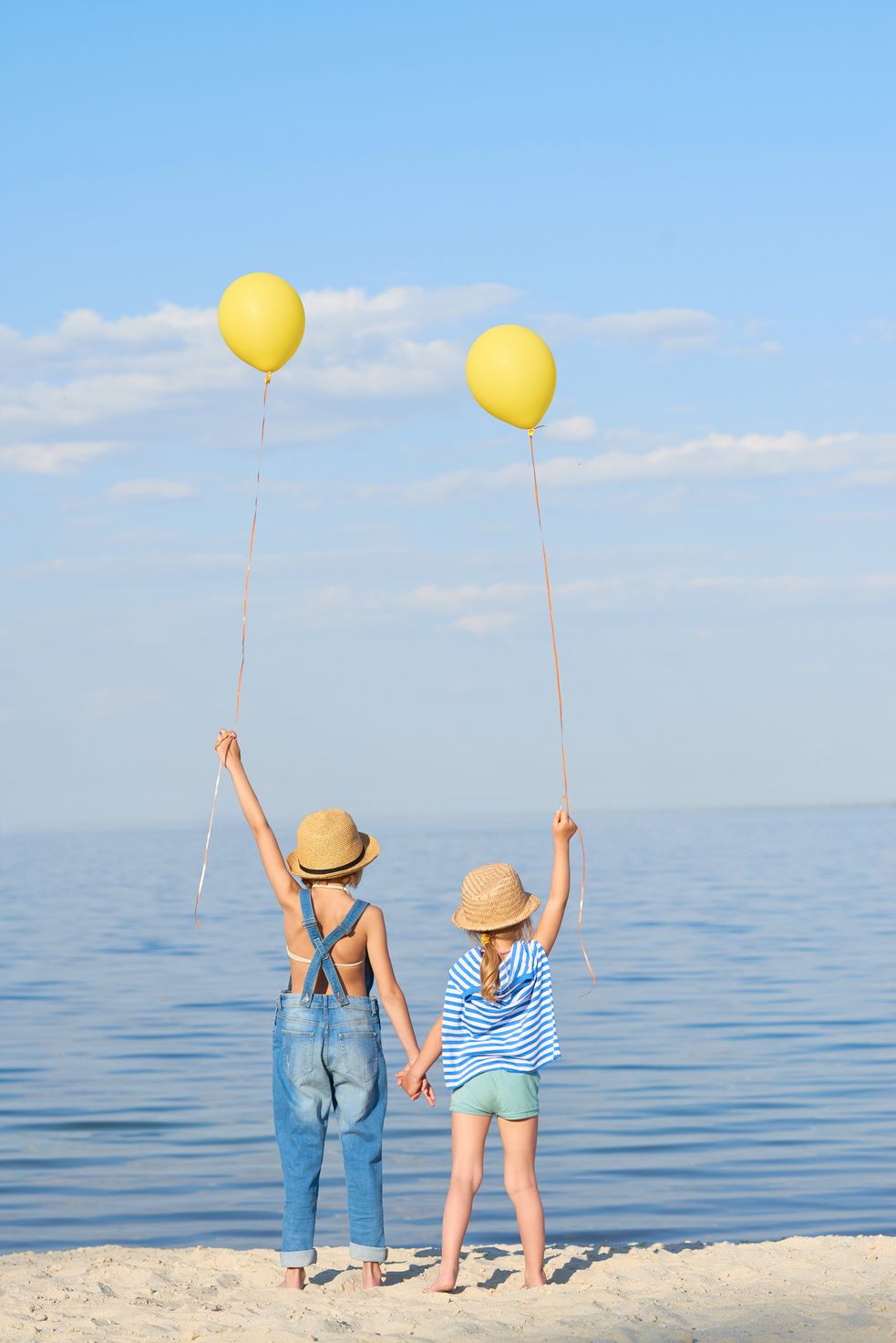 Children loving sea